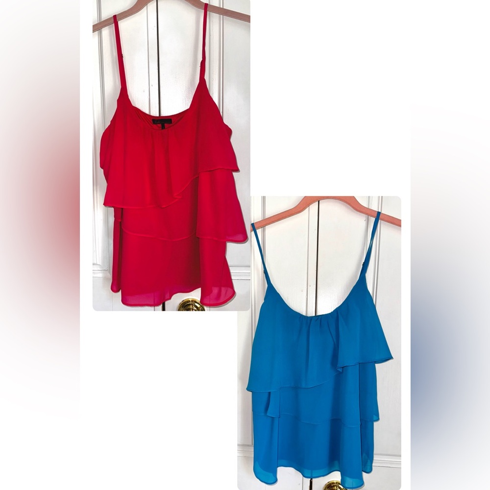 BUNDLE SET Sofia By Sofia Vergara Women's Ruffle Tank Tops in Blue & Pink